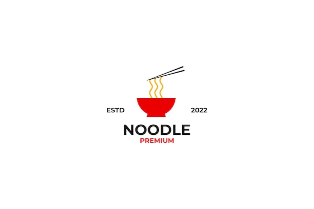 Ilustración de plantilla de vector de diseño de logotipo de fideos ramen