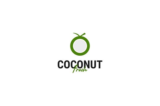 Ilustración de plantilla de vector de diseño de logotipo de icono de coco plano