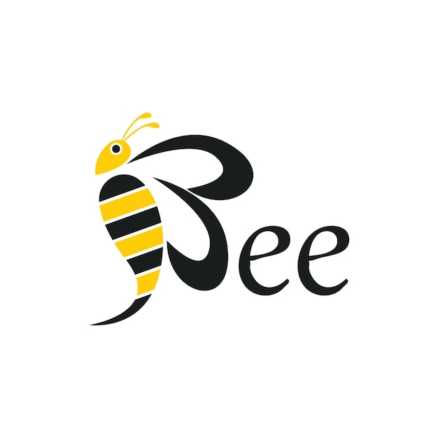 Ilustración de la plantilla de vector de ícono y símbolo de abeja