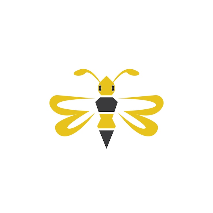 Vector ilustración de la plantilla de vector de ícono y símbolo de abeja