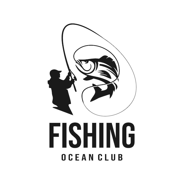 Ilustración de plantilla de vector de logotipo de pesca