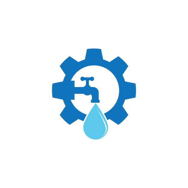 Ilustración de plantilla de vector de logotipo de servicio de plomería