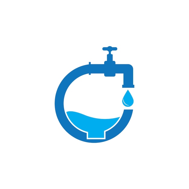 Ilustración de plantilla de vector de logotipo de servicio de plomería