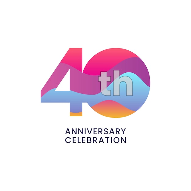 Ilustración de plantilla de vector de plantilla de diseño de celebración de 40 aniversario