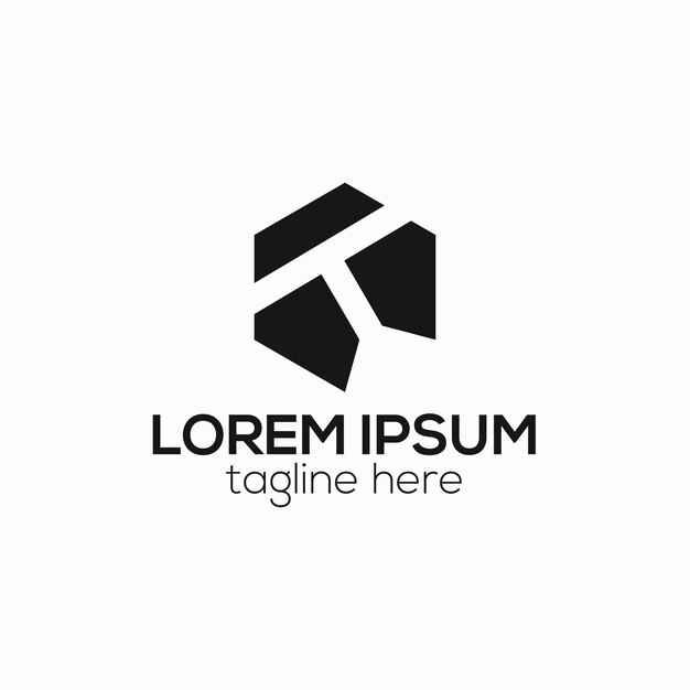 Ilustración de plantilla vectorial aislada del concepto de diseño de logotipo abstracto de la letra T moderna