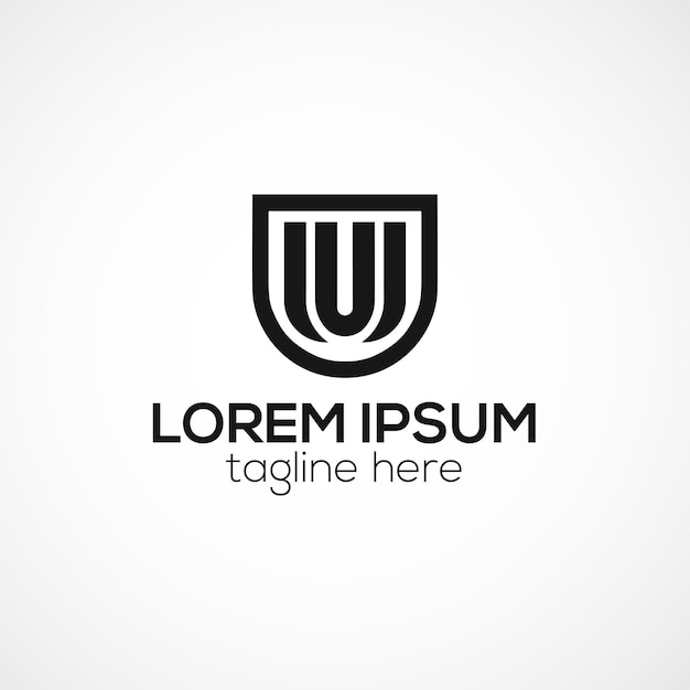 Ilustración de plantilla vectorial aislada del concepto de diseño de logotipo abstracto de la letra U moderna