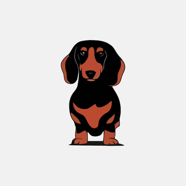 Ilustración de plantilla vectorial de animales para el conjunto de siluetas de perros Dachshund