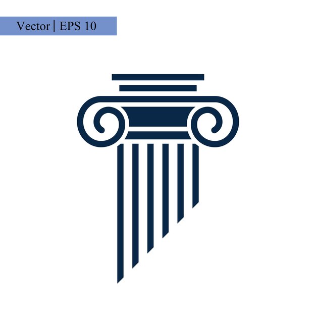 Vector ilustración de la plantilla vectorial del diseño del icono del logotipo de pillar law office