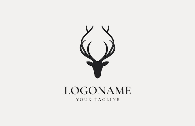 Ilustración de plantilla vectorial de diseño de logotipo de ciervo