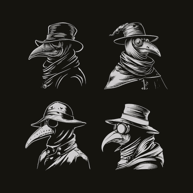 Ilustración de la plantilla vectorial del diseño del logotipo de Doctor Plague