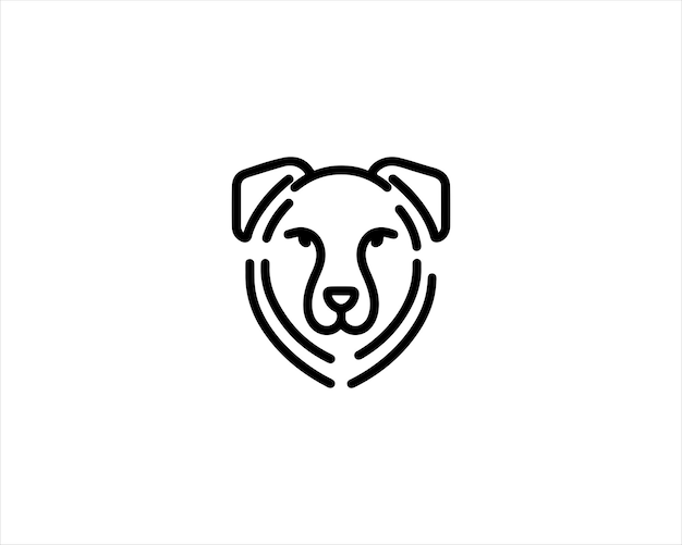 Ilustración de la plantilla vectorial del icono del diseño del logotipo del perro
