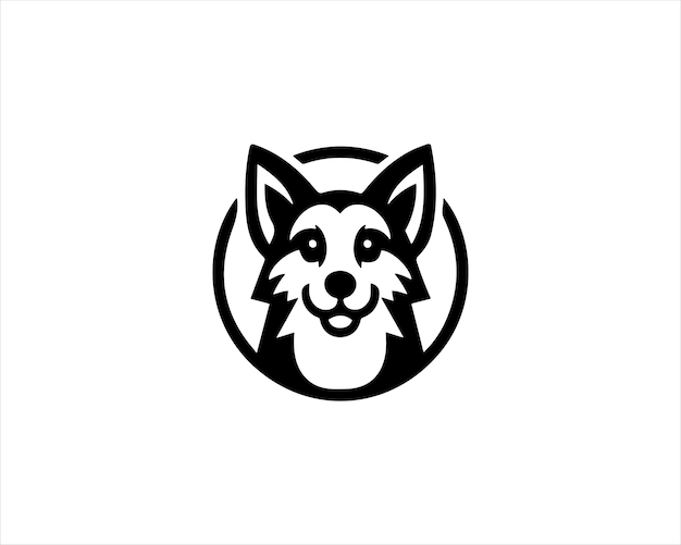 Ilustración de la plantilla vectorial del icono del diseño del logotipo del perro