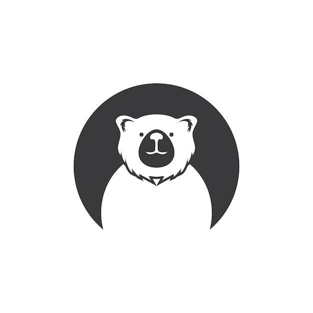 Ilustración de plantilla vectorial de icono y símbolo de oso