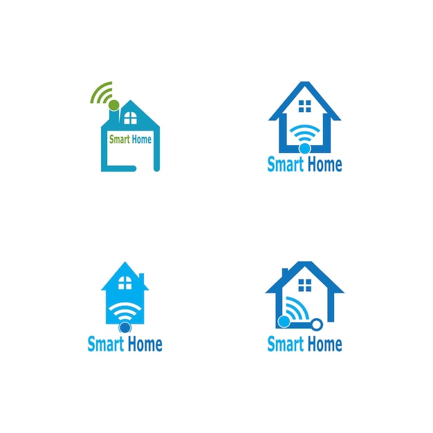 Ilustración de la plantilla vectorial del logotipo de conexión de hogar inteligente