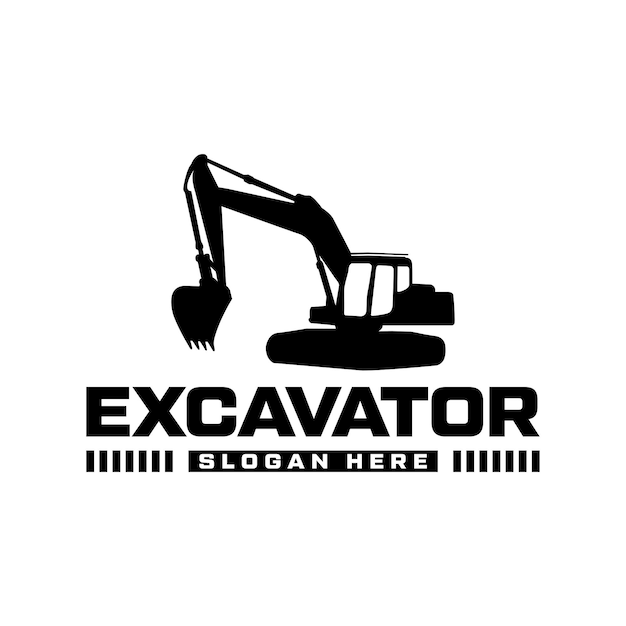 Ilustración de la plantilla vectorial del logotipo de la excavadora