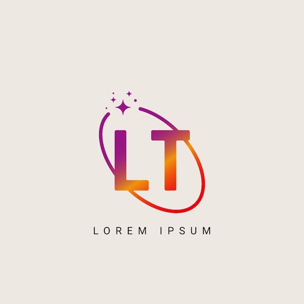 Ilustración de la plantilla vectorial del logotipo único de la letra alfabética LT TL