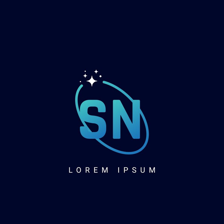 Vector ilustración de la plantilla vectorial del logotipo único de la letra del alfabeto sn ns