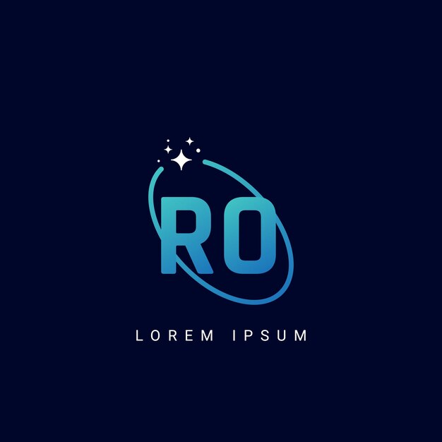 Ilustración de la plantilla vectorial del logotipo único de la letra RO OR del alfabeto