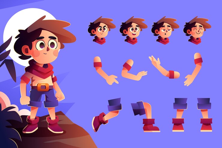 Vector ilustración de la plataforma de caracteres de gradiente