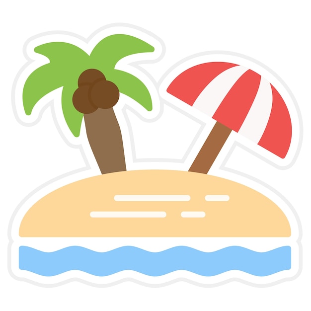 Ilustración de la playa plana