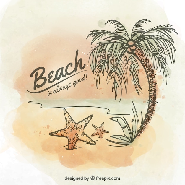 Ilustración de playa