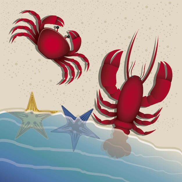 Ilustración de playa