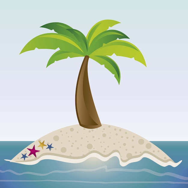 Ilustración de playa