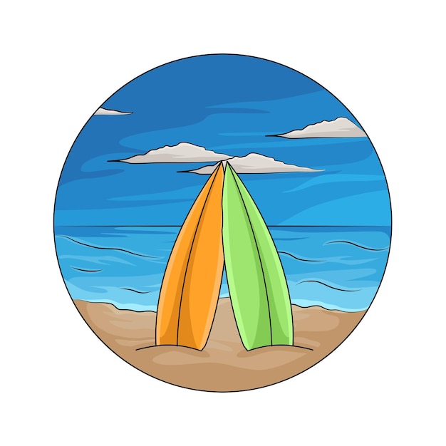 Ilustración de playa