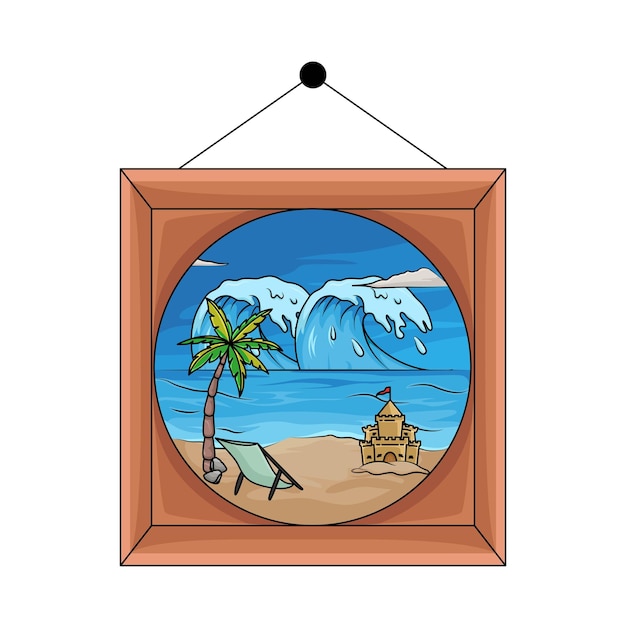 Vector ilustración de playa