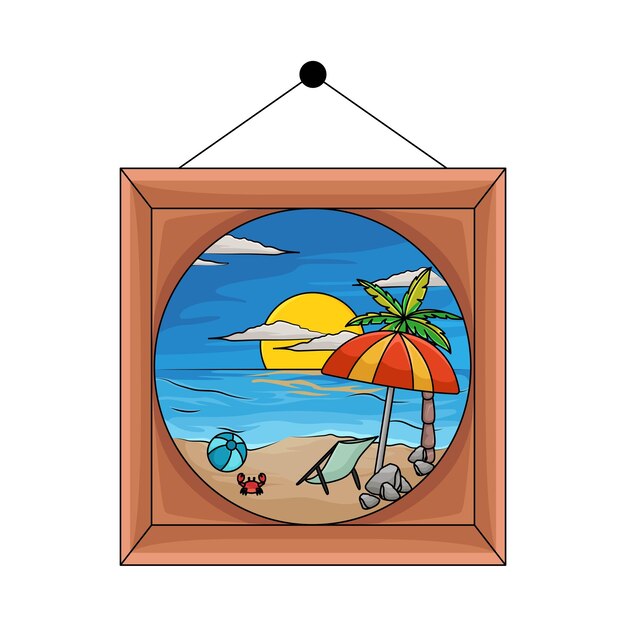 Vector ilustración de playa