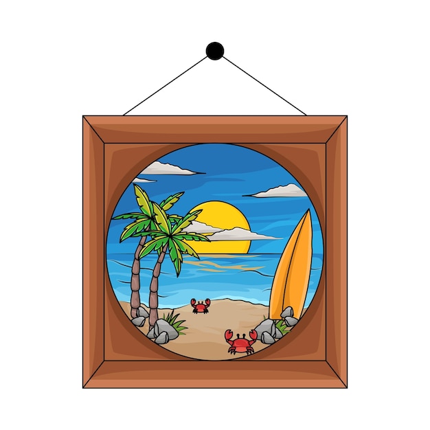 Vector ilustración de playa