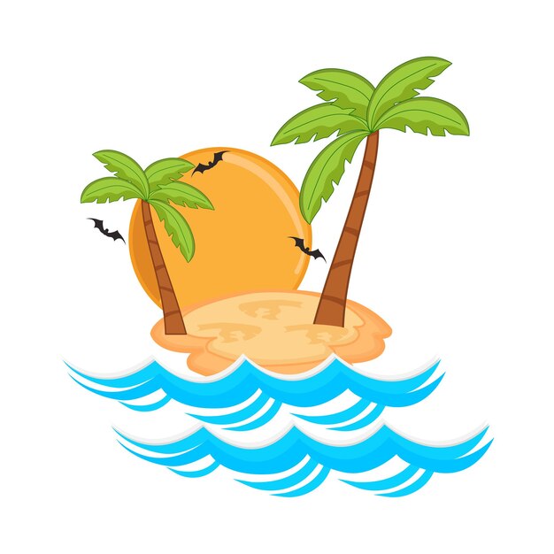 Ilustración de playa