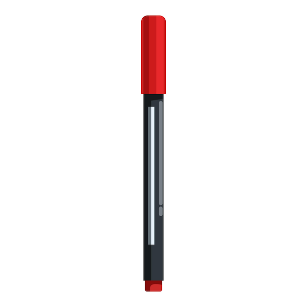 Ilustración de la pluma de marcador roja de pie