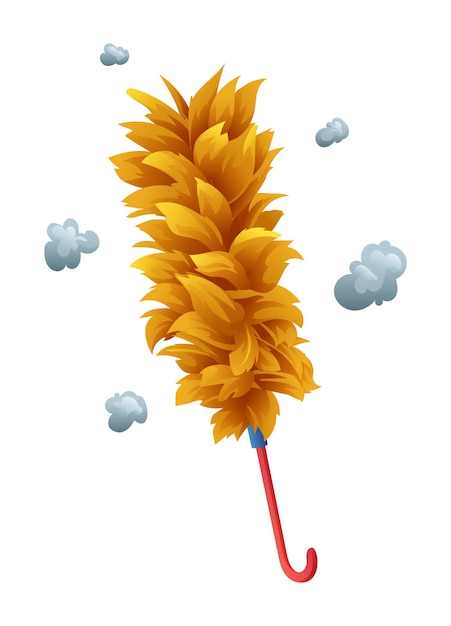 Ilustración de pluma de polvo dibujada en vector aislada sobre un fondo blanco