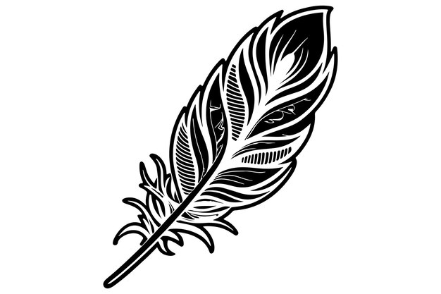 Ilustración de las plumas ornamentadas