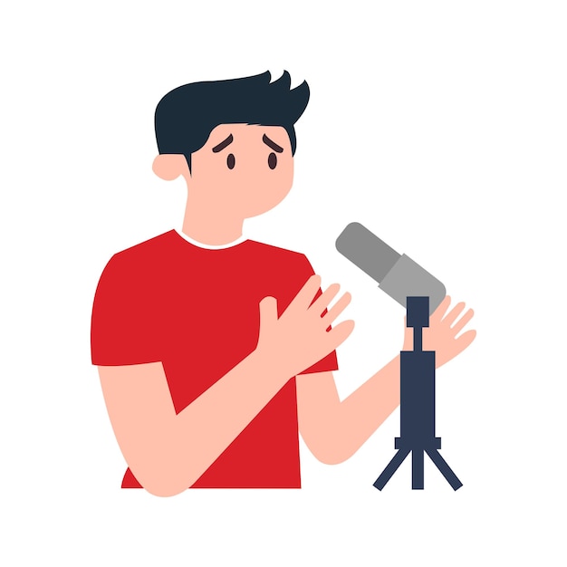 Ilustración de podcast de personas