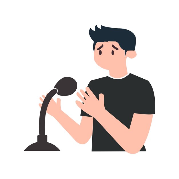 Ilustración de podcast de personas