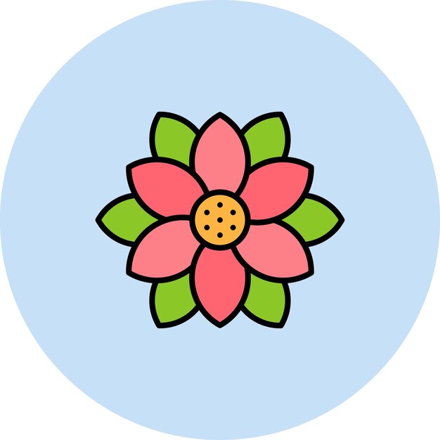 Ilustración de la Poinsettia plana