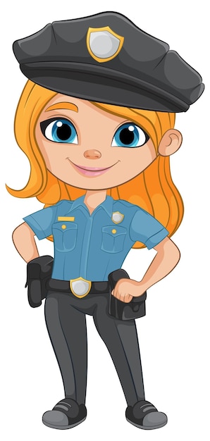 Ilustración de una policía amigable