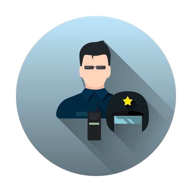 Vector ilustración de un policía o oficial de recaudación