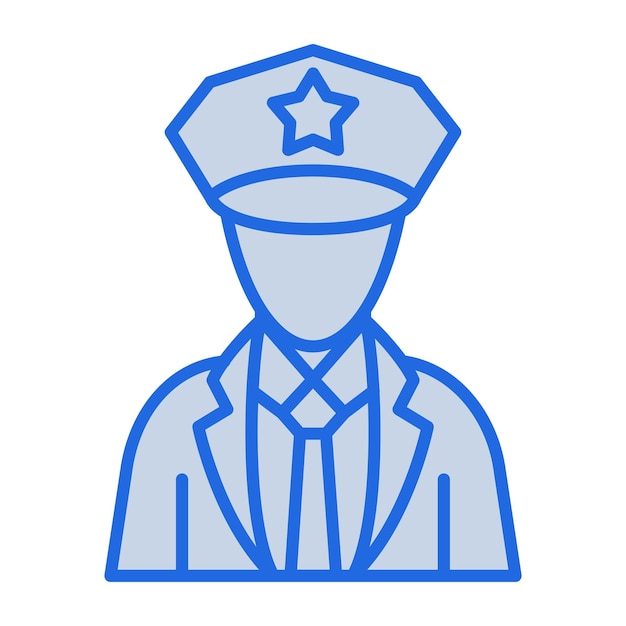 Ilustración del policía en tono azul