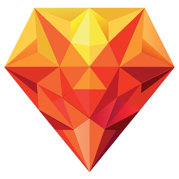 Vector ilustración poligonal multicolor roja amarilla naranja que consiste en triángulos