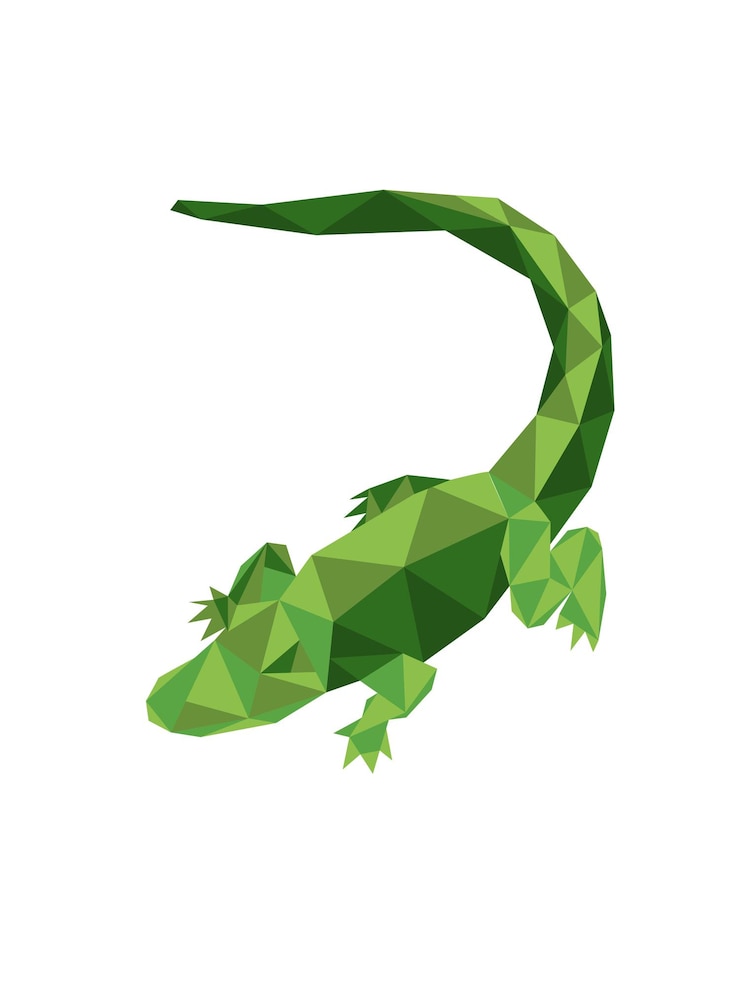 Vector ilustración poligonal vectorial del cocodrilo