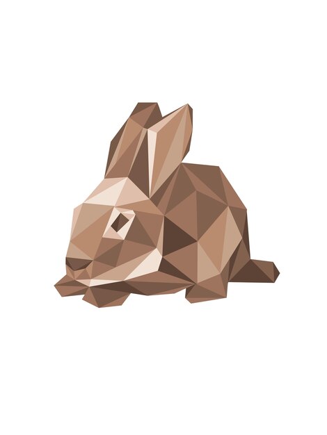 Ilustración poligonal vectorial del conejo