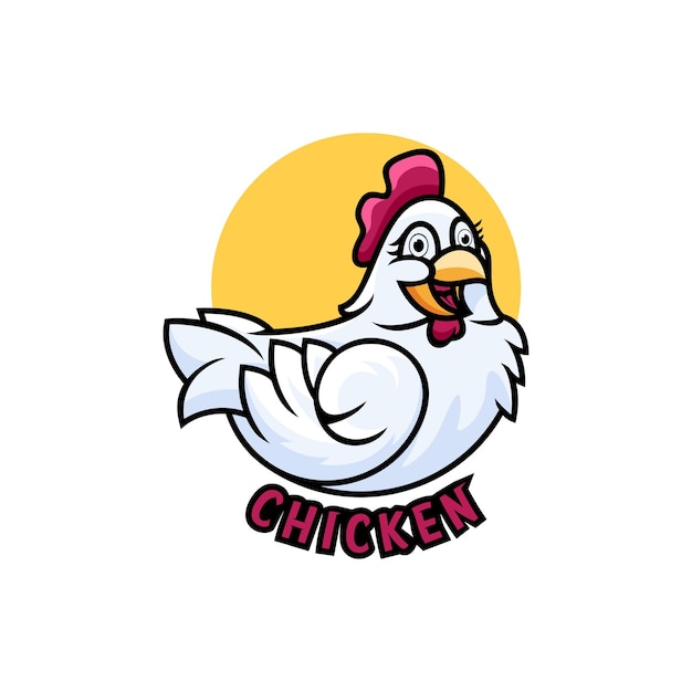 Ilustración pollo animal logo diseño vector