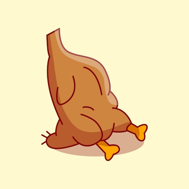 Vector ilustración de pollo asado para varios tipos de uso