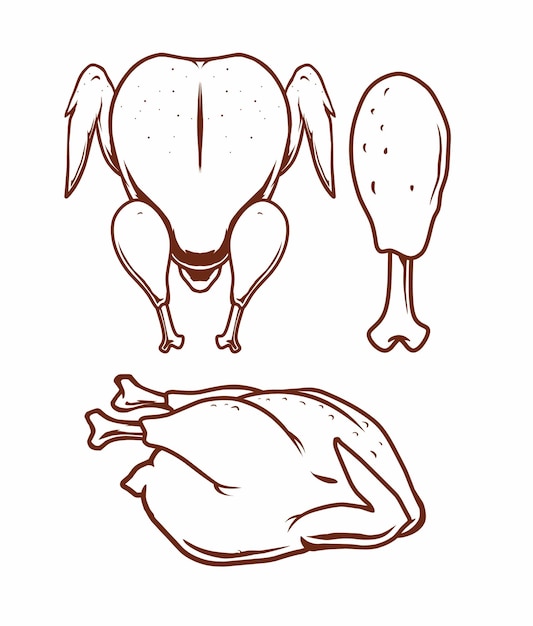 ilustración de un pollo a la parrilla