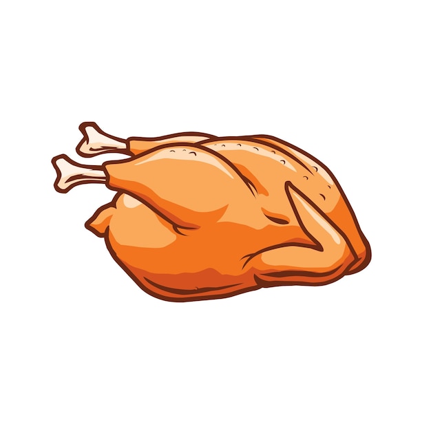 ilustración de un pollo de pavo a la parrilla