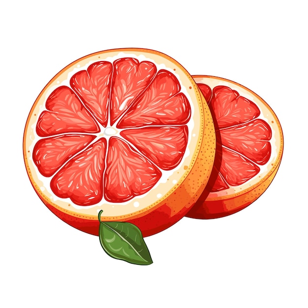 Ilustración De Pomelo De Color Plano Dibujado A Mano