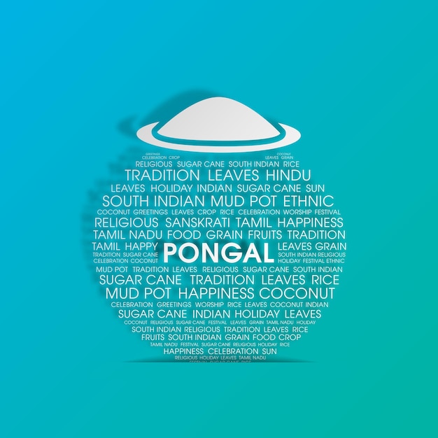 Ilustración de pongal para la celebración de un festival de la comunidad hindú